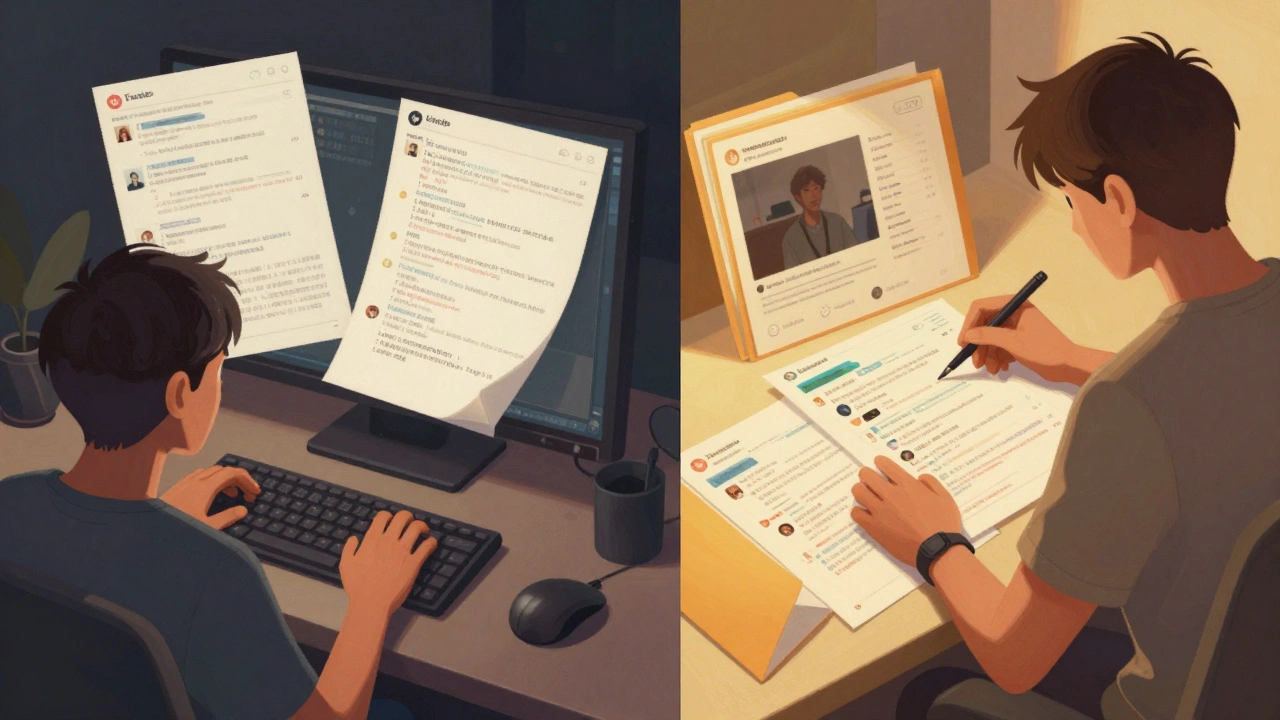 Side-by-side contrast of chaotic deletion versus organized trade evidence for account defense.