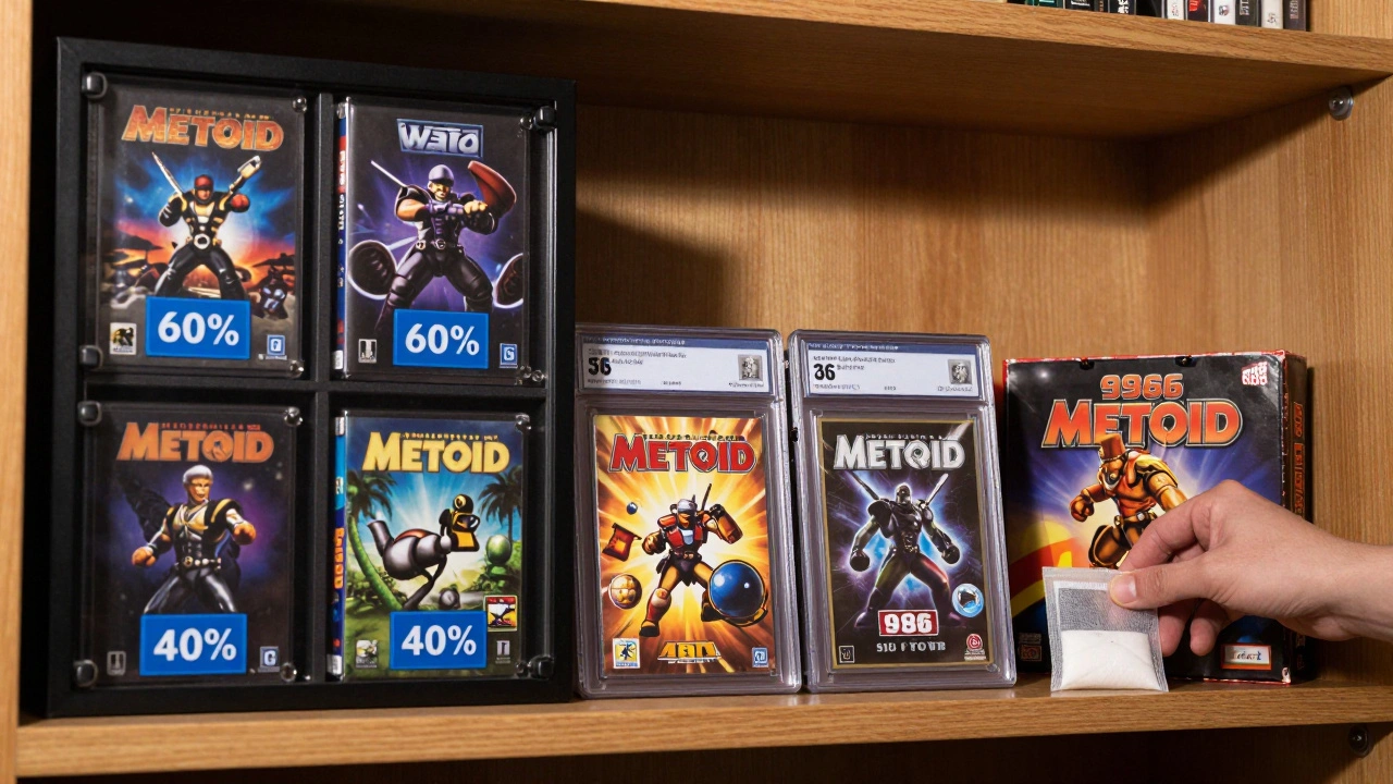 Diversified video game investment portfolio with sealed and graded titles in archival storage.