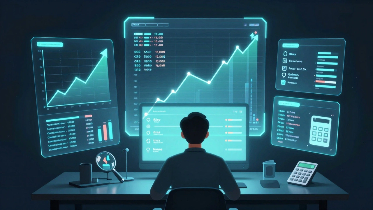 Holographic price charts and data analysis for gaming collectibles