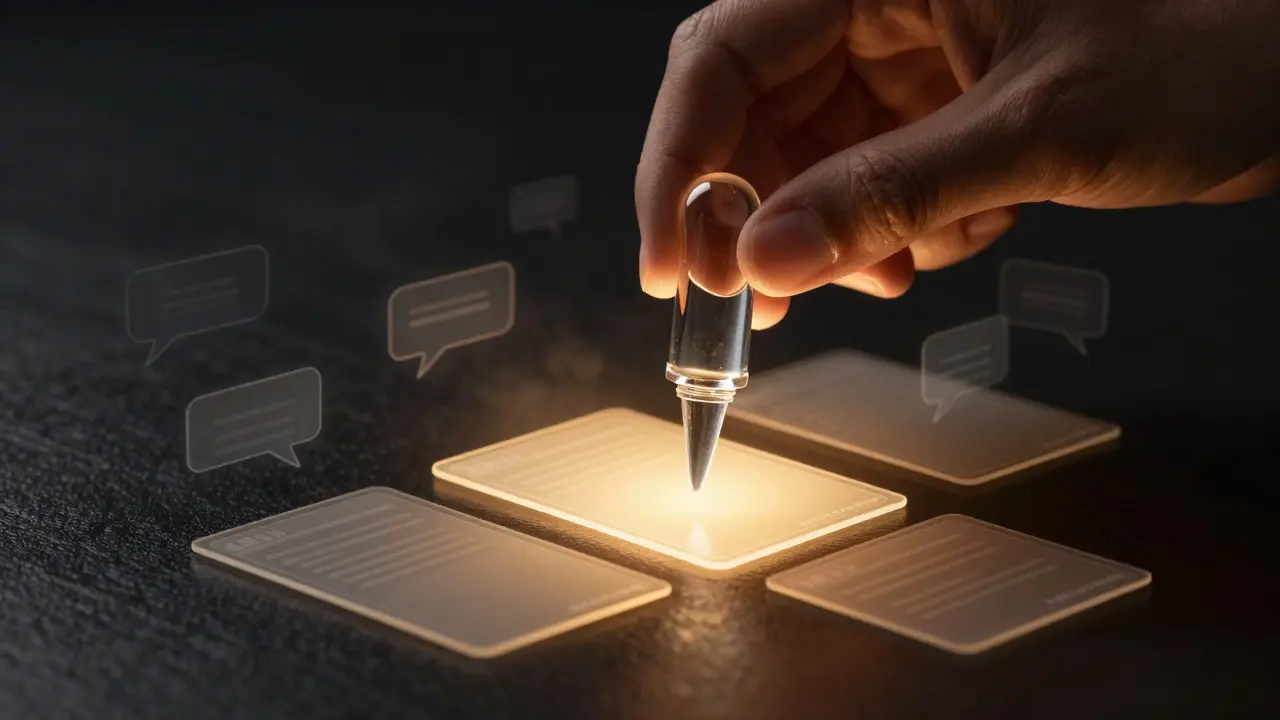 A hand sealing a transparent digital card representing fair community rules