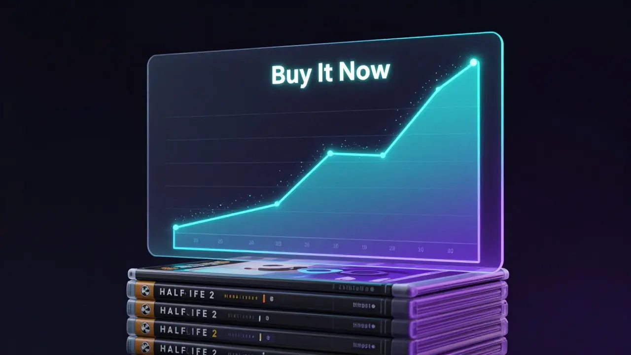Futuristic graphic showing a hybrid pricing model with a rising bid curve and a fixed price ceiling
