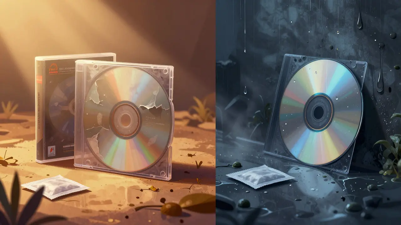 Illustration of sunlight and humidity damaging game media