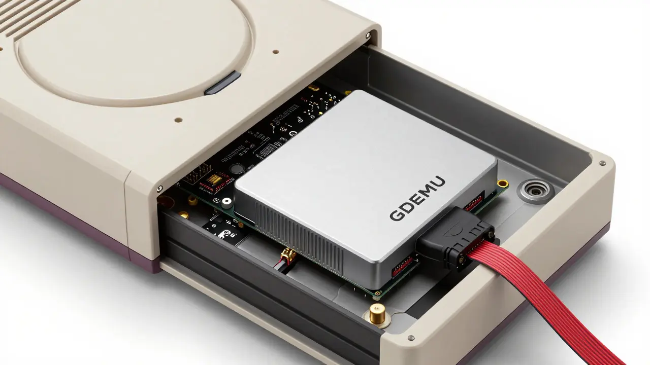 Installing a drive emulator inside a retro game console