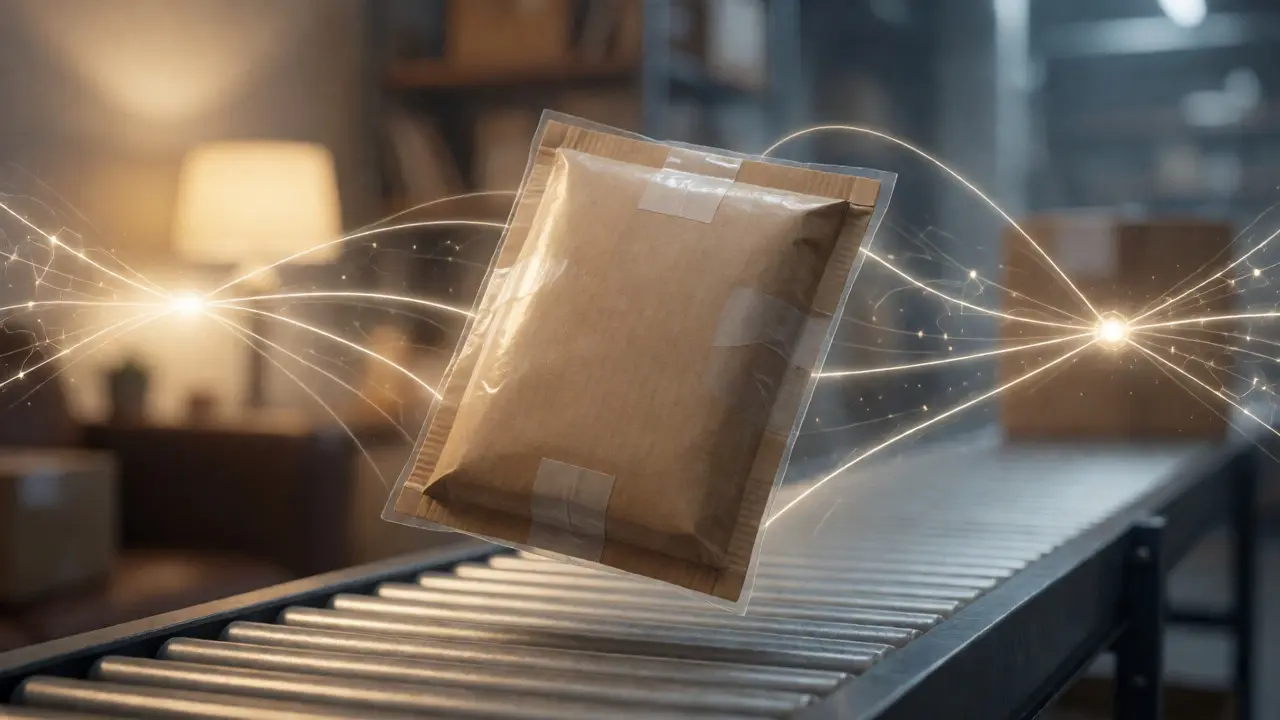 A shipped game package traveling through a global tracking network.