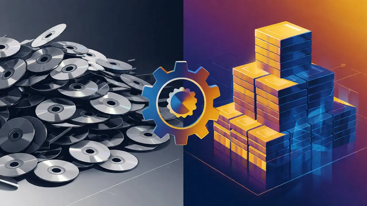 Abstract visualization of boxed games having higher value than loose discs.