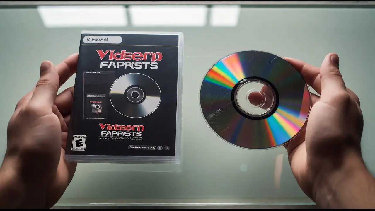 Close-up comparison of a complete boxed game versus a loose disc.