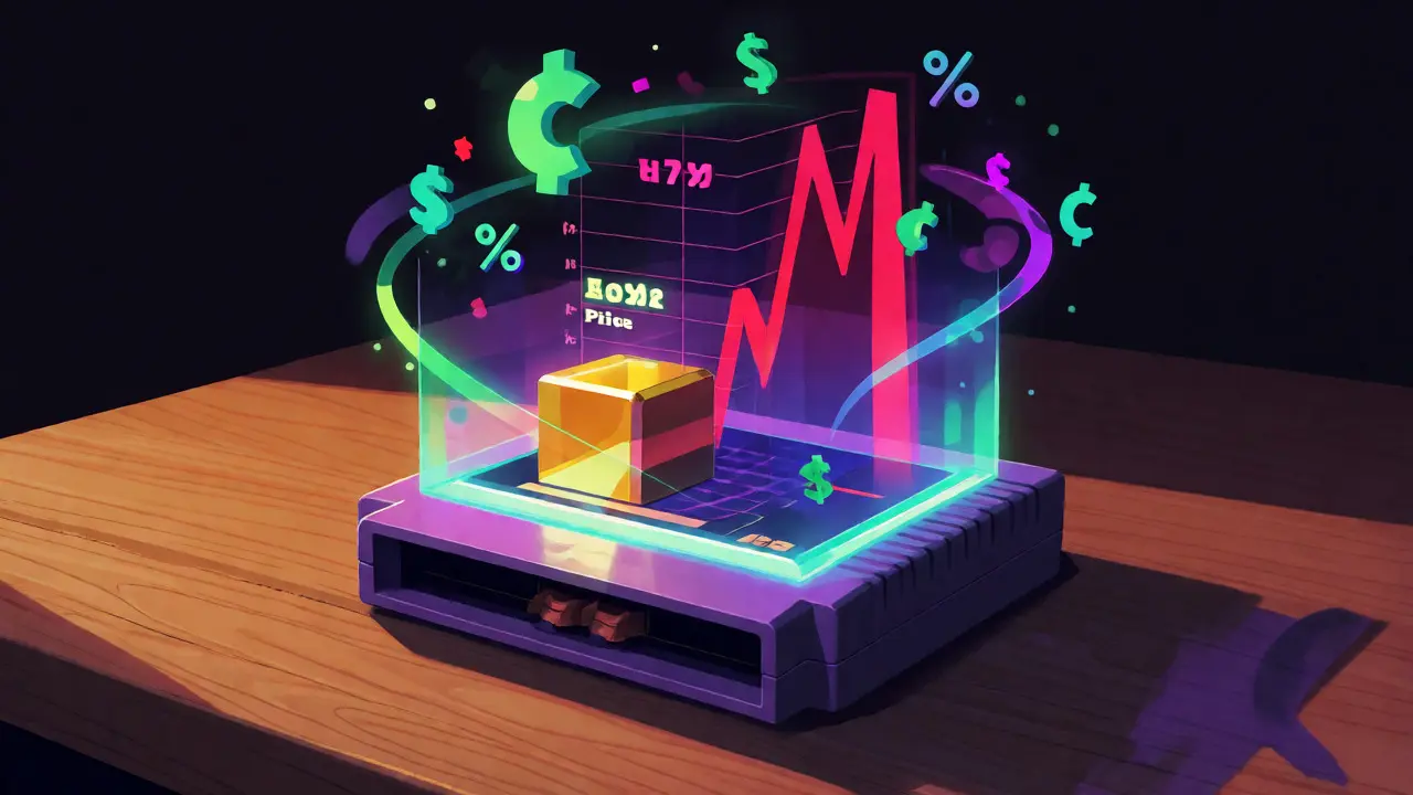 Holographic visualization of auction hammer price and buyer's premium